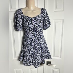 Vici Black and Purple Floral Mini Dress